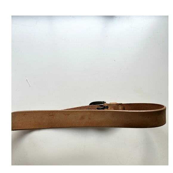 Honest by Brighton Double Prong Work Buckle Belt 34 Tan Leather Adjustable 61506 - Picture 3 of 8